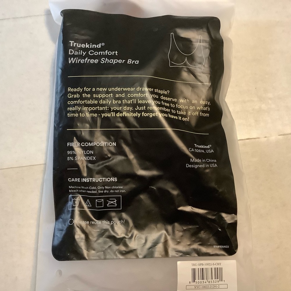 Truekind Daily Comfort Wirefree Shaper Bra - New - Small